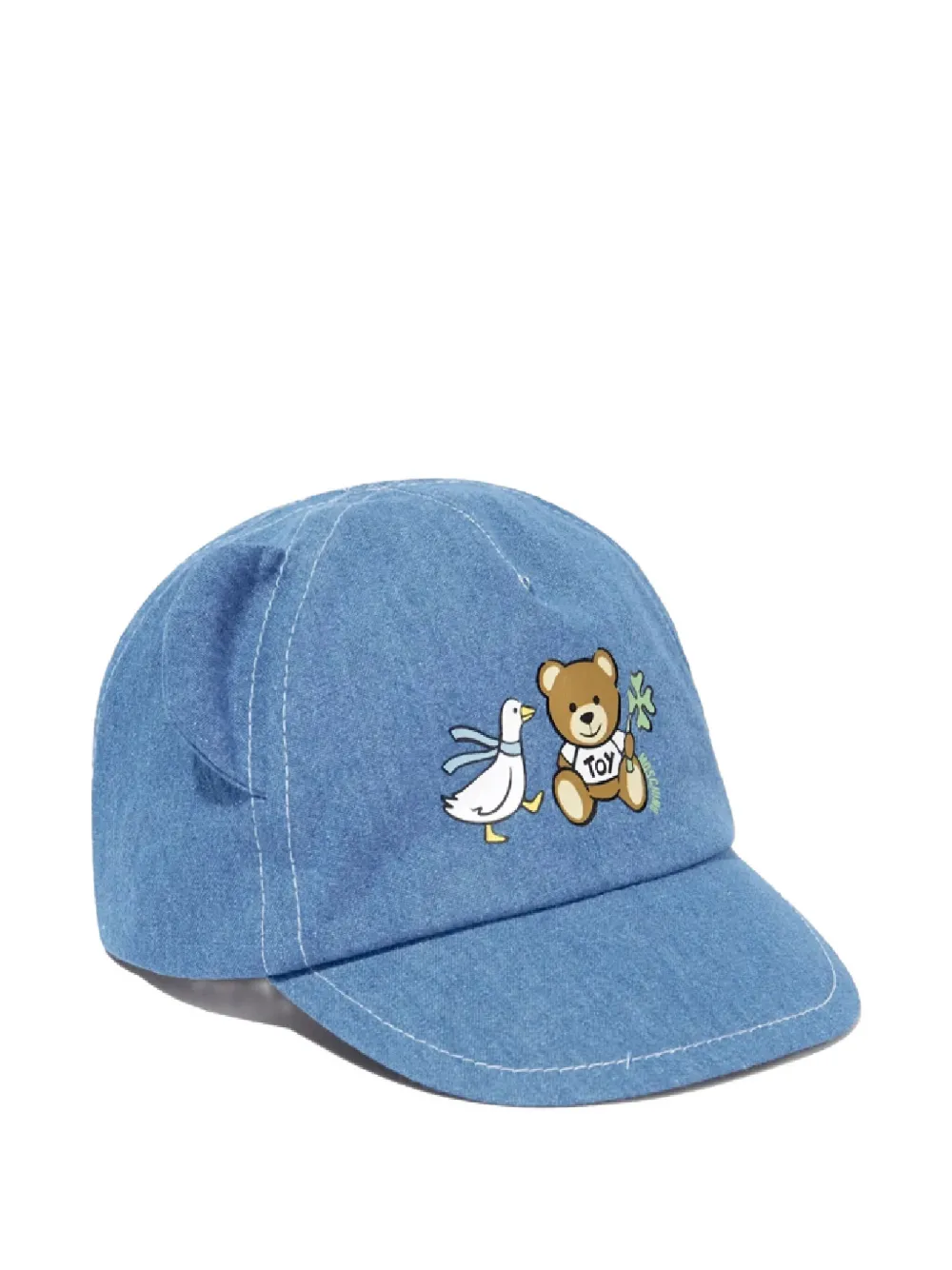 Moschino Kids アップリケ キャップ - ブルー Moschino Kids アップリケ キャップ - ブルー