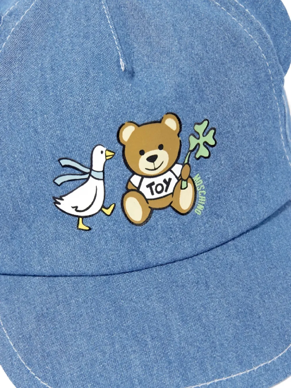 Moschino Kids Honkbalpet met logo-applicatie Blauw