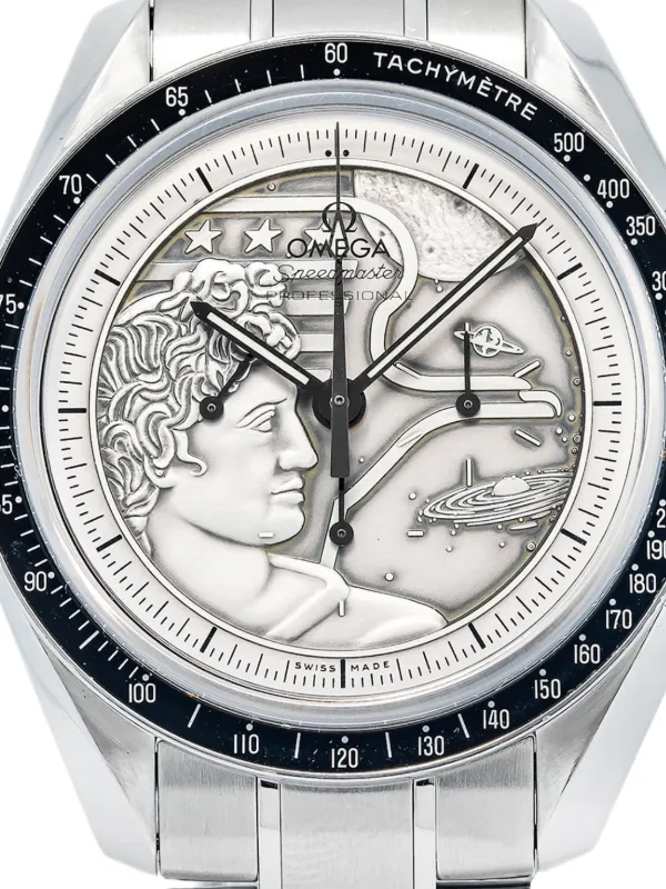 OMEGA pre-owned Speedmaster Professional Moonwatch Apollo XVII 42mm  Silver FARFETCH IN