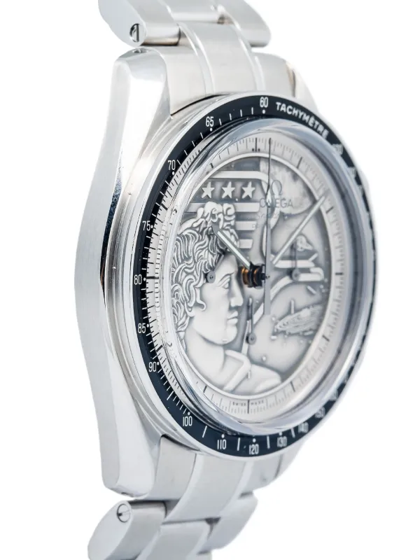 OMEGA pre-owned Speedmaster Professional Moonwatch Apollo XVII 42mm  Silver FARFETCH IN