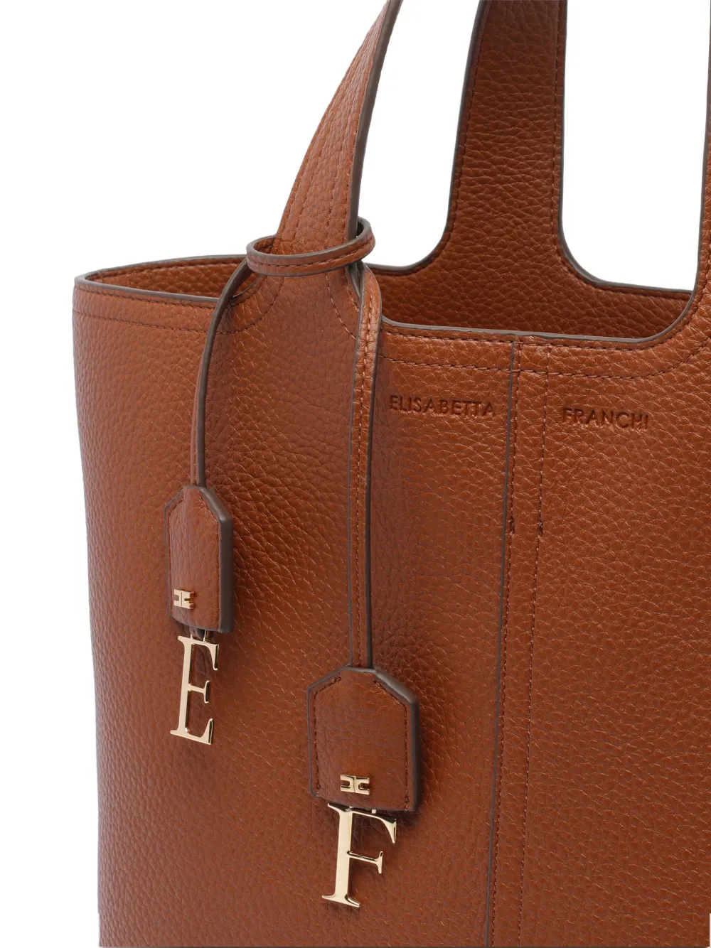 Elisabetta Franchi Shopper met logobedel Bruin