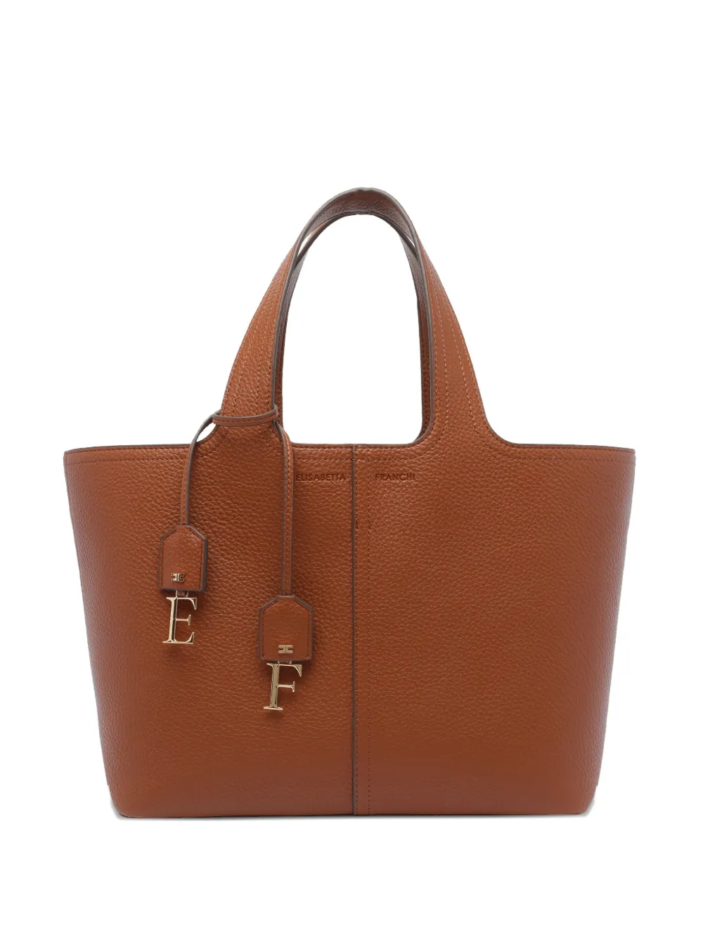 Elisabetta Franchi Shopper met logobedel Bruin