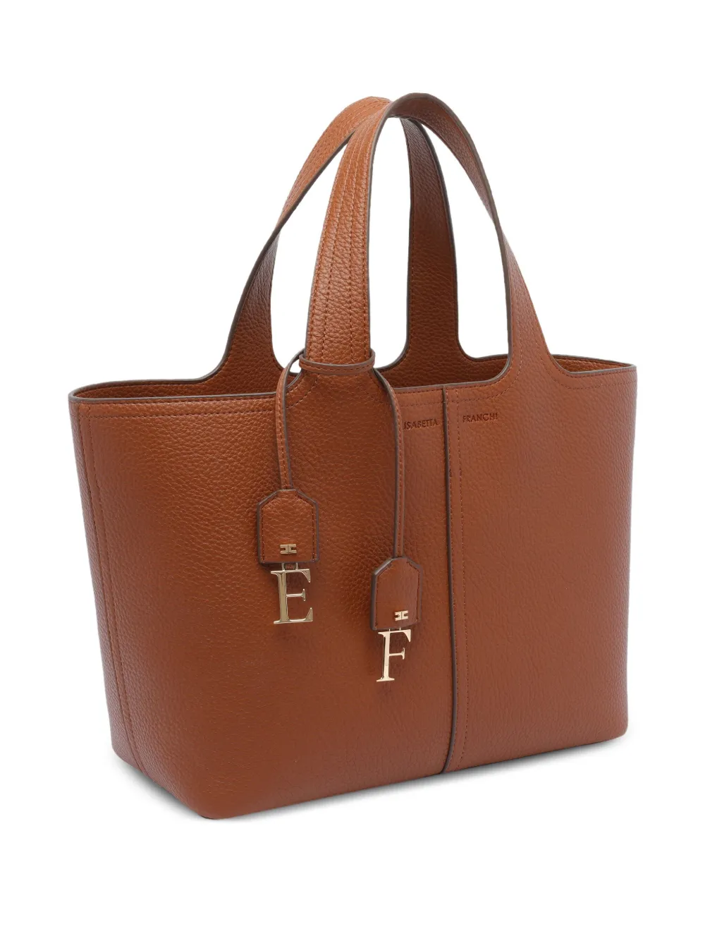 Elisabetta Franchi Shopper met logobedel Bruin