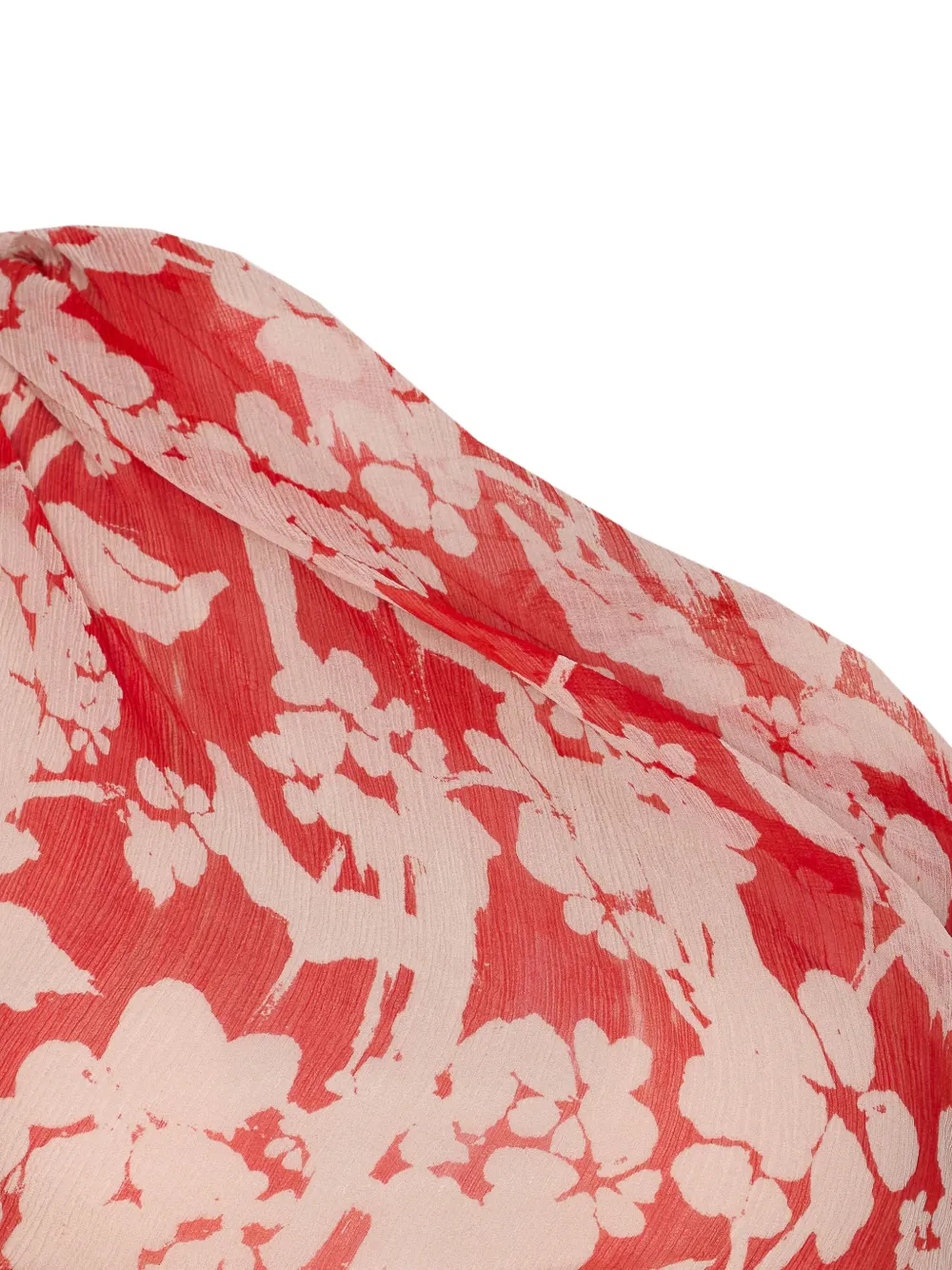 Shop Victoria Beckham One-shoulder Draped Blouse In Red
