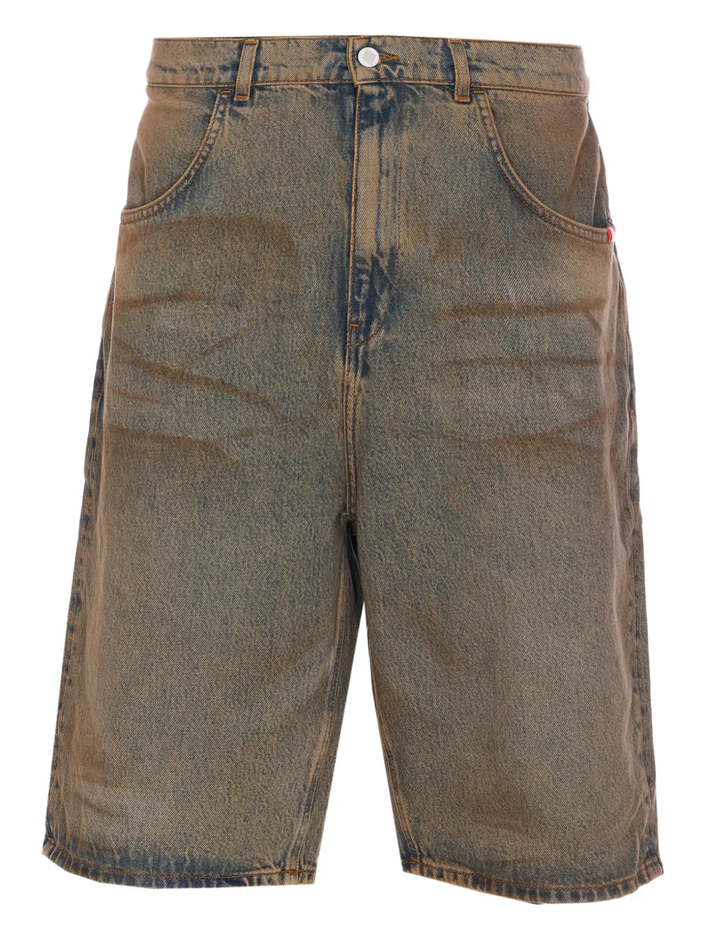 AMISH short en jean à effet délavé | bleu | Image 1