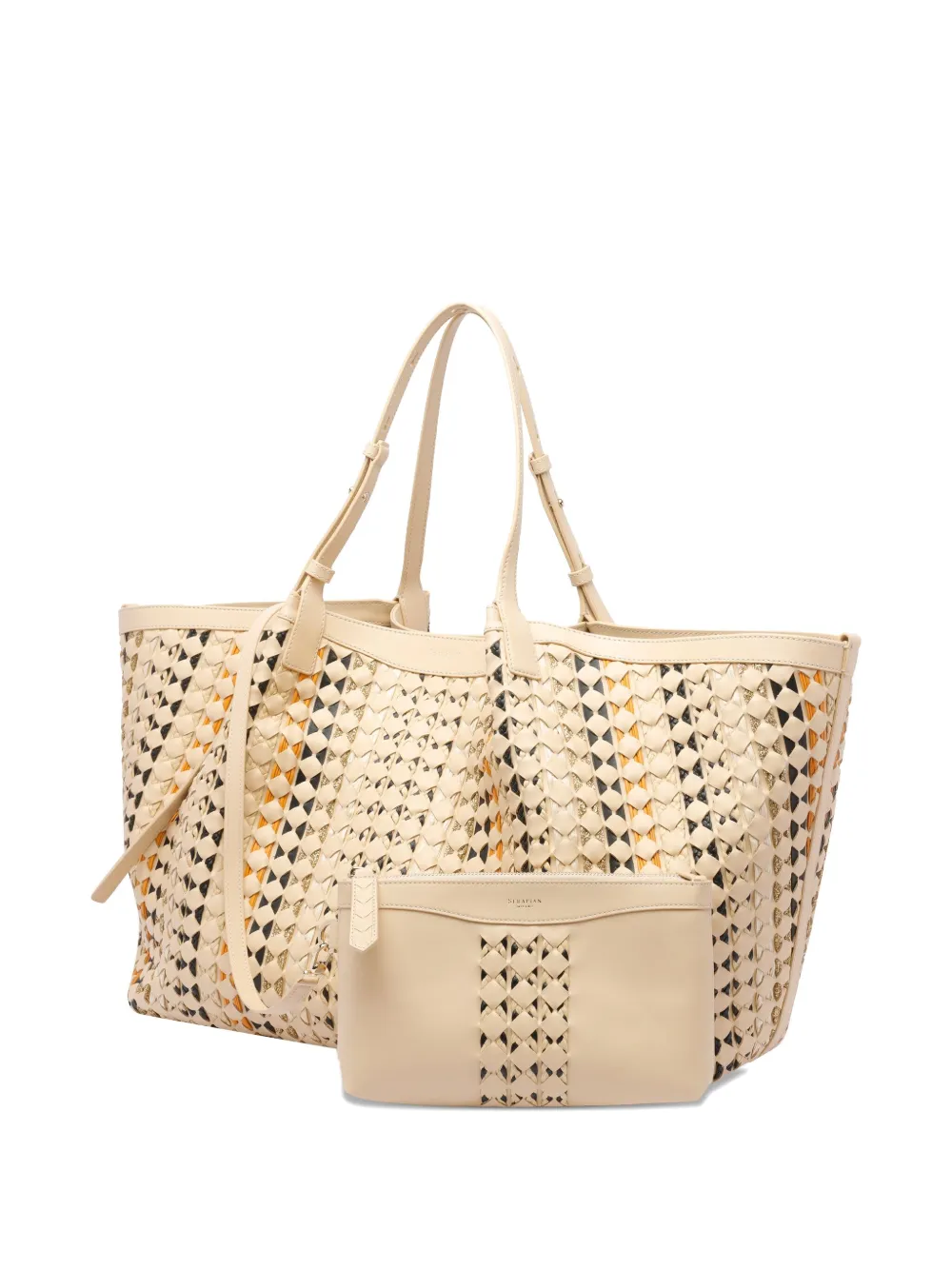 Serapian Mosaico Secret Tote Bag In Neutrals