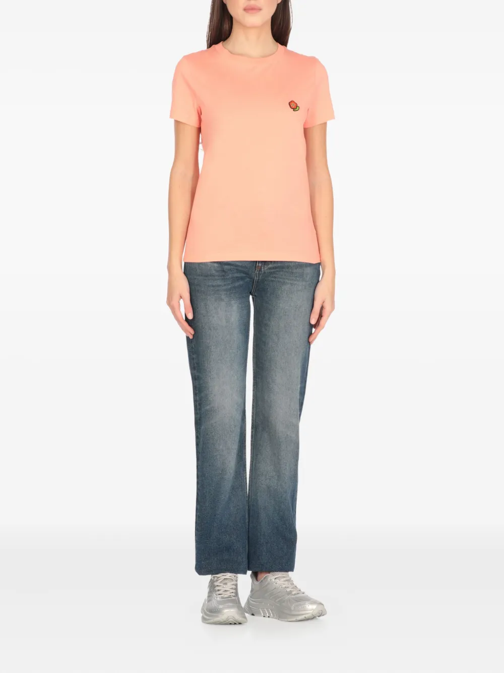 Kenzo T-shirt met geborduurd logo Roze
