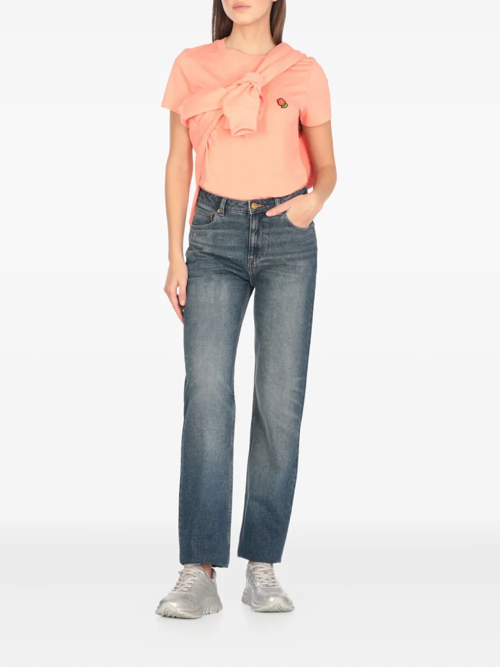 Kenzo T-shirt met geborduurd logo Roze
