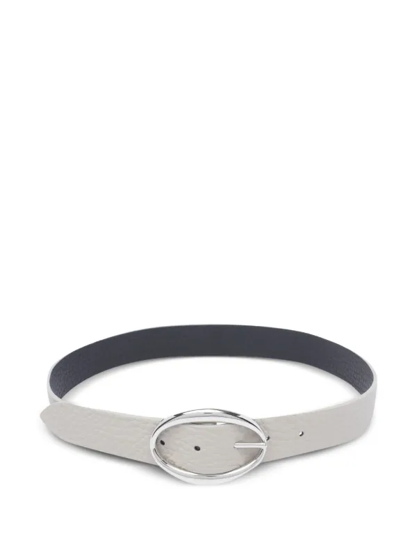 Orciani Croco printed leather high belt - White