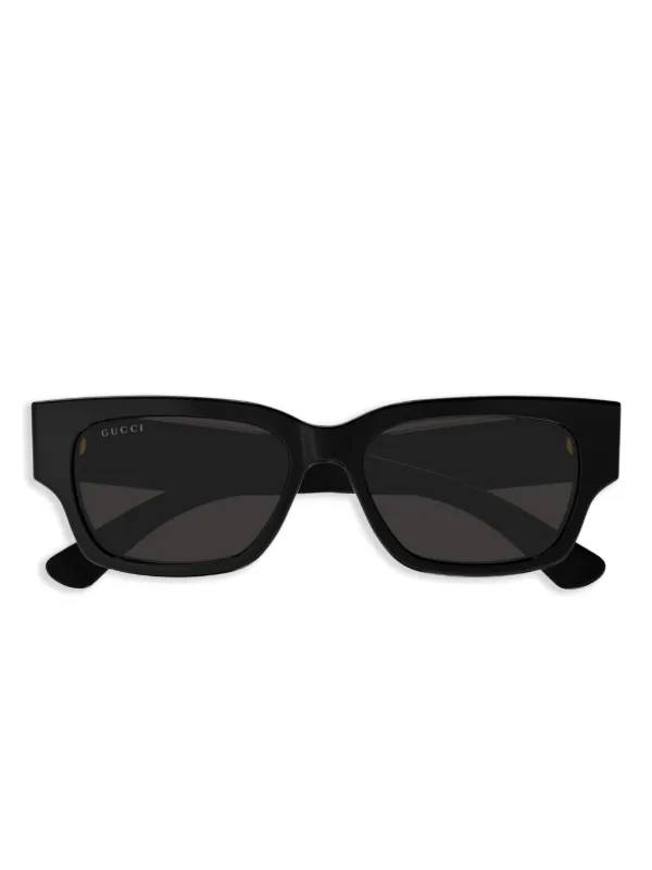 GUCCI ブラックサングラス GGロゴ付き Gucci Eyewear ロゴ サングラス | ブラック | FARFETCH JP