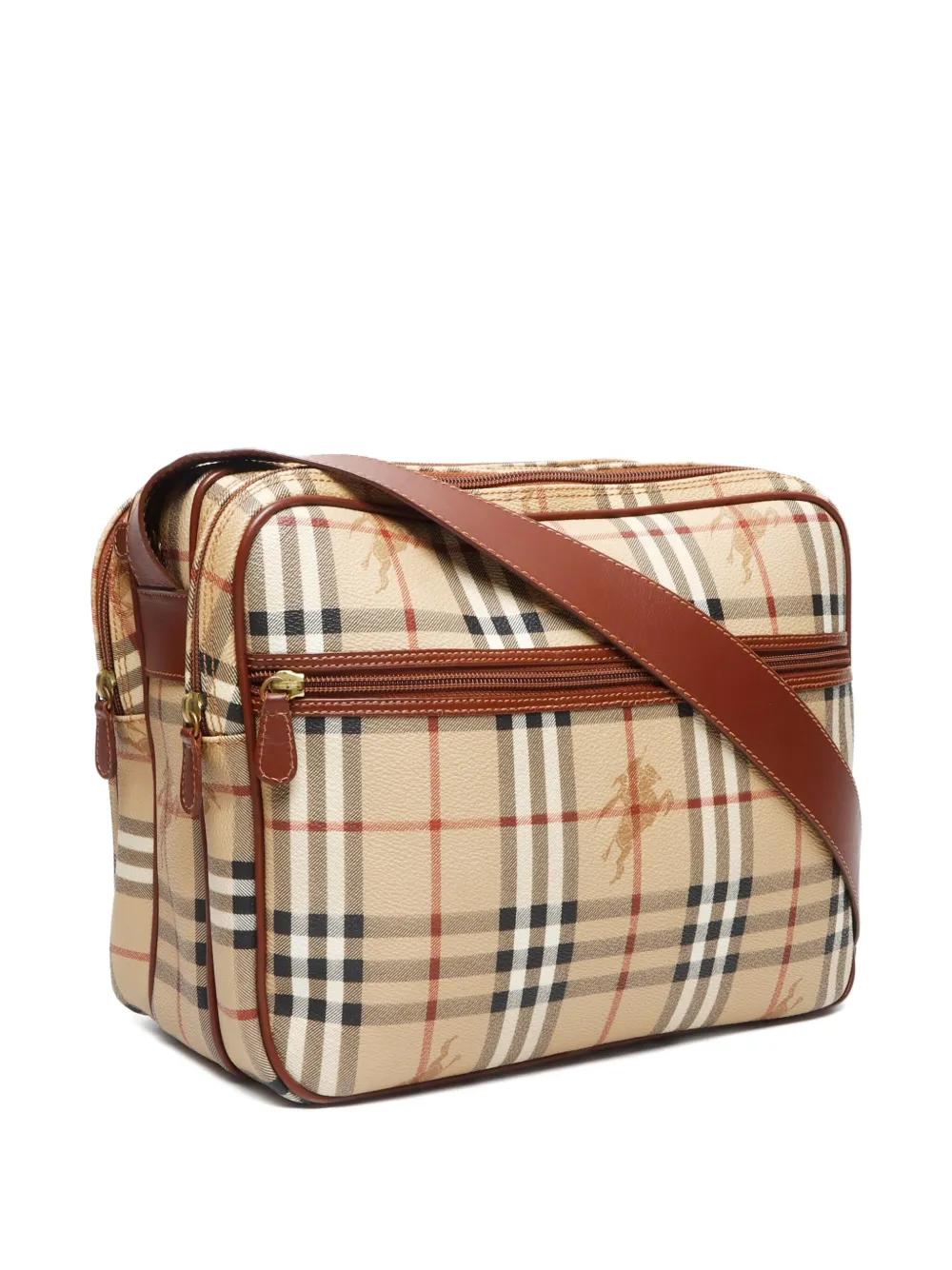 Pre-owned Burberry 1990-2010 Haymarket Check Shoulder Bag In Neutrals