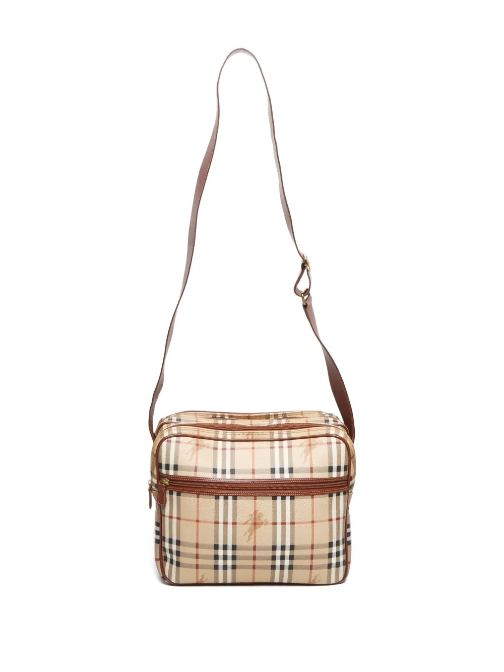 Pre-owned Burberry 1990-2010 Haymarket Check Shoulder Bag In Neutrals