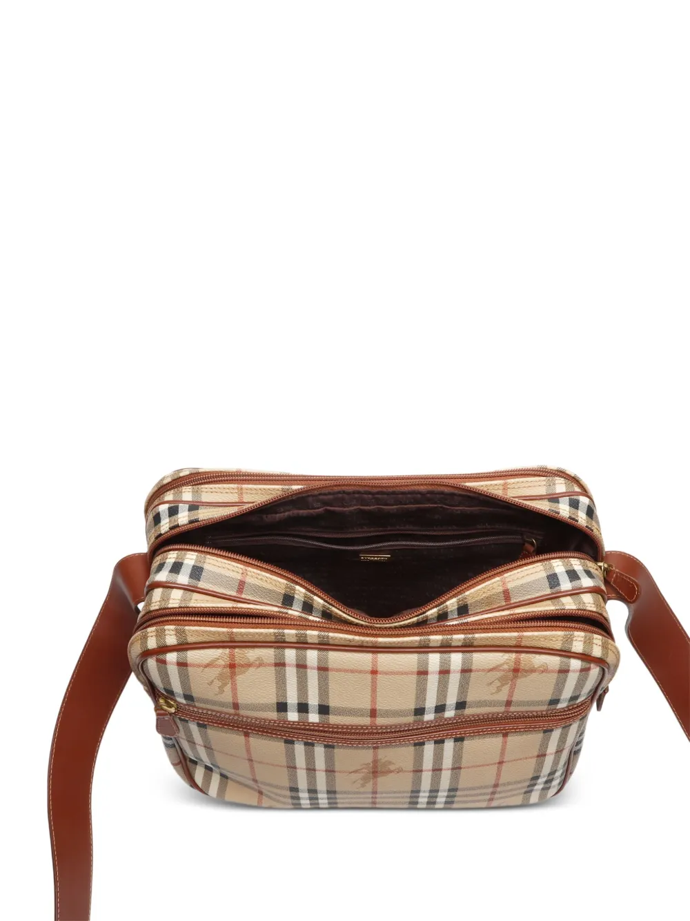 Pre-owned Burberry 1990-2010 Haymarket Check Shoulder Bag In Neutrals