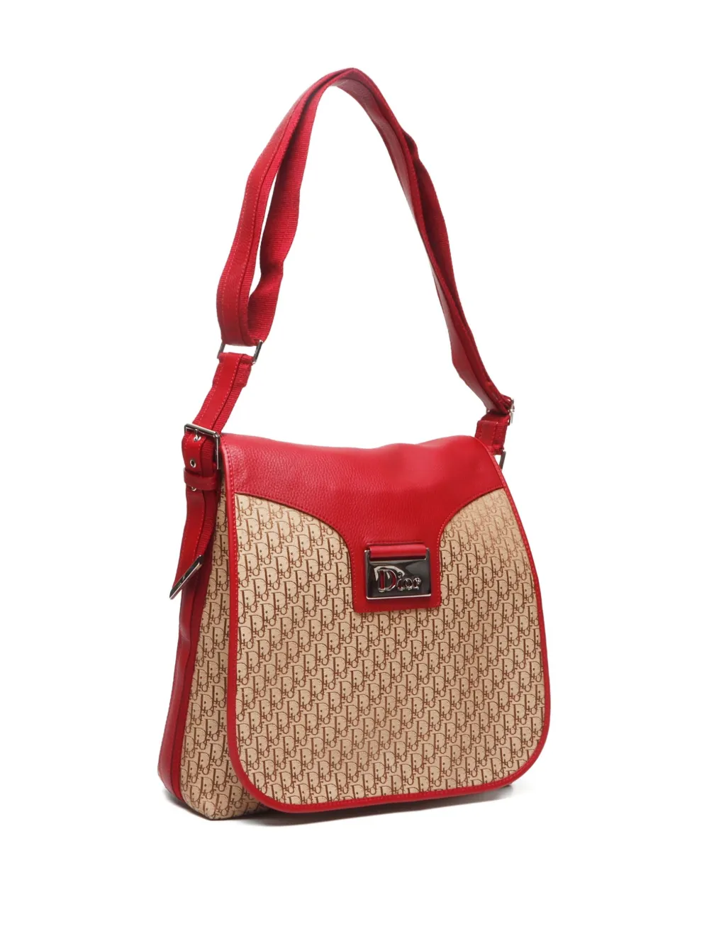 Pre-owned Dior 2000-2020 Street Chic Trotter Shoulder Bag In Red
