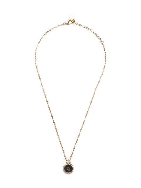 Christian Dior Pre-Owned 1990-2015 logo-engraved pendant necklace