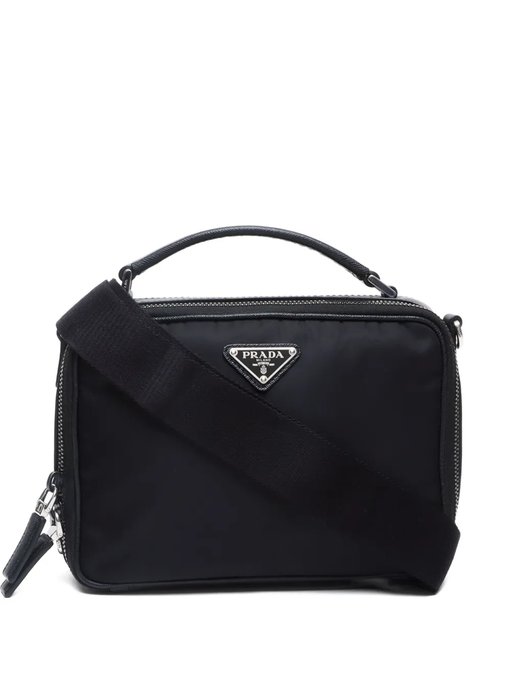 Prada Pre-Owned bolsa de hombro con logo triangular 2015 | negro | Image 1