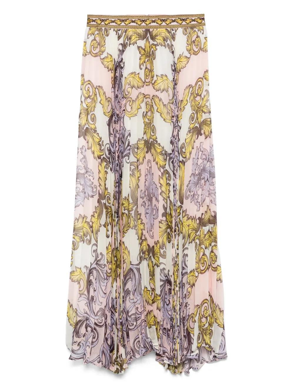 embroidered-waistband maxi skirt