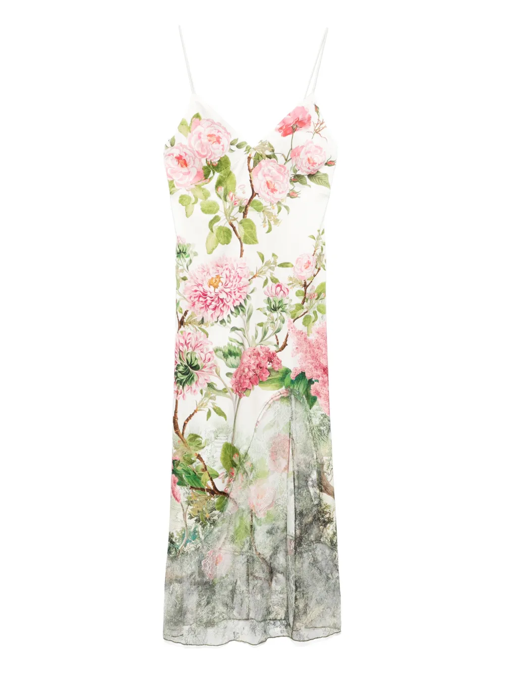 floral-print midi dress