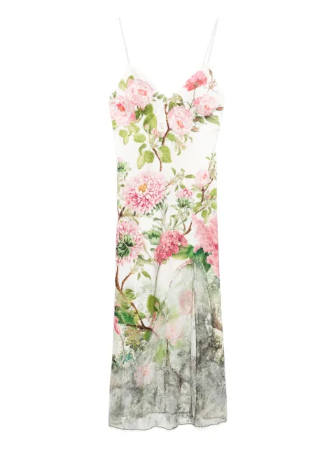 alice + olivia vestido midi con estampado floral