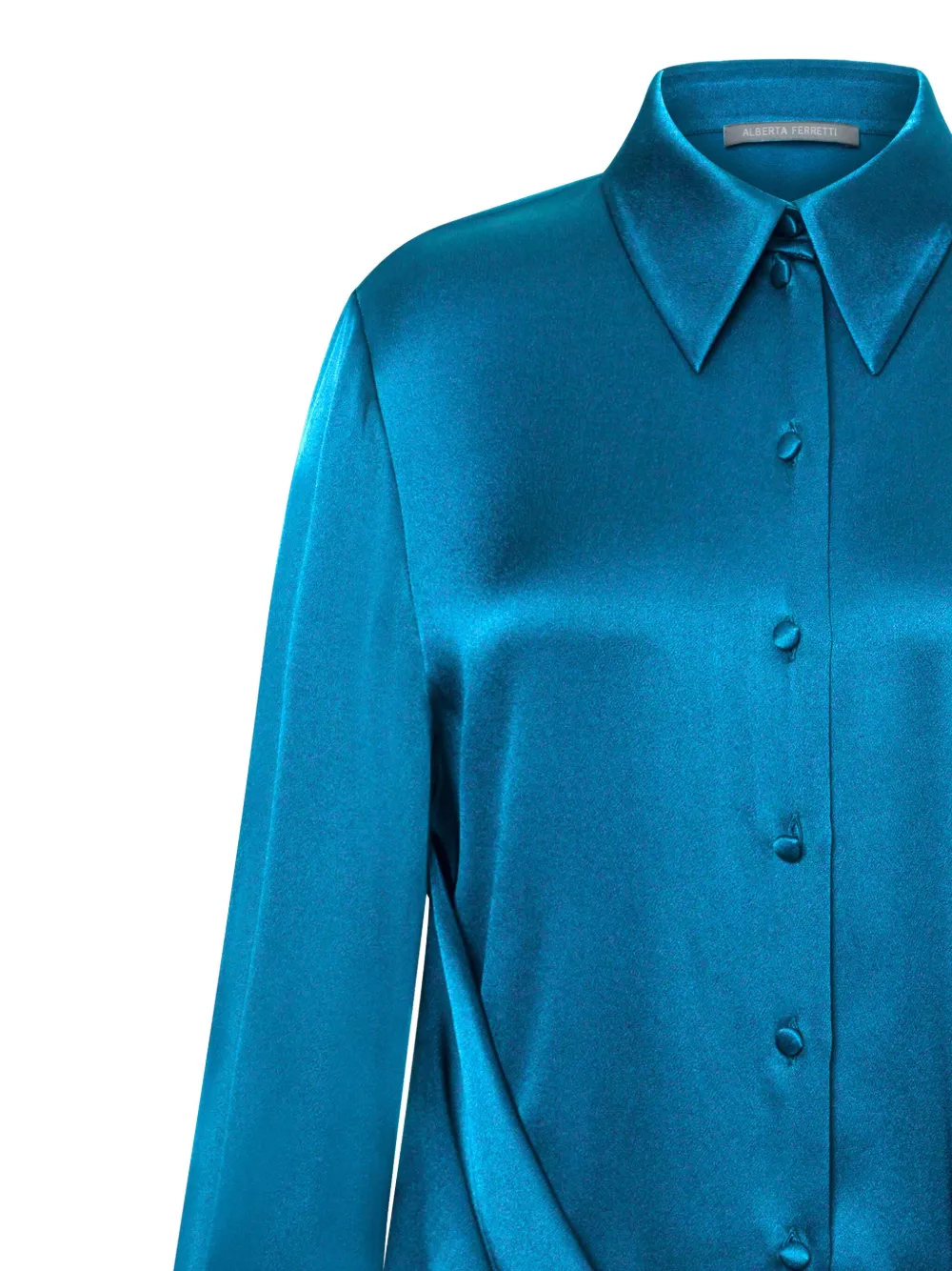 draped satin blouse