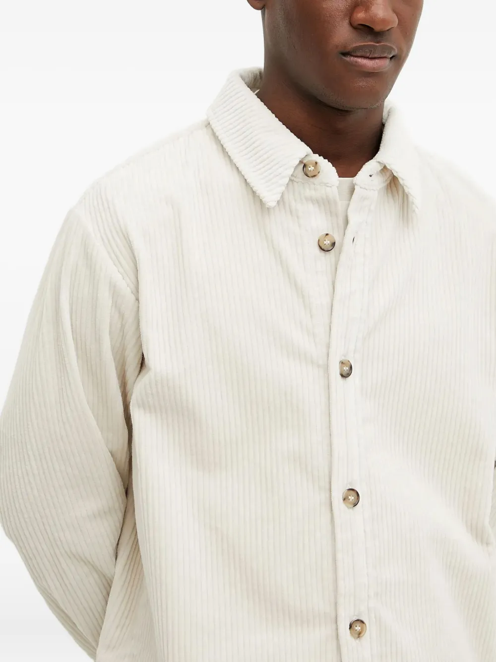 A.P.C. Boris gestreept overhemd Beige