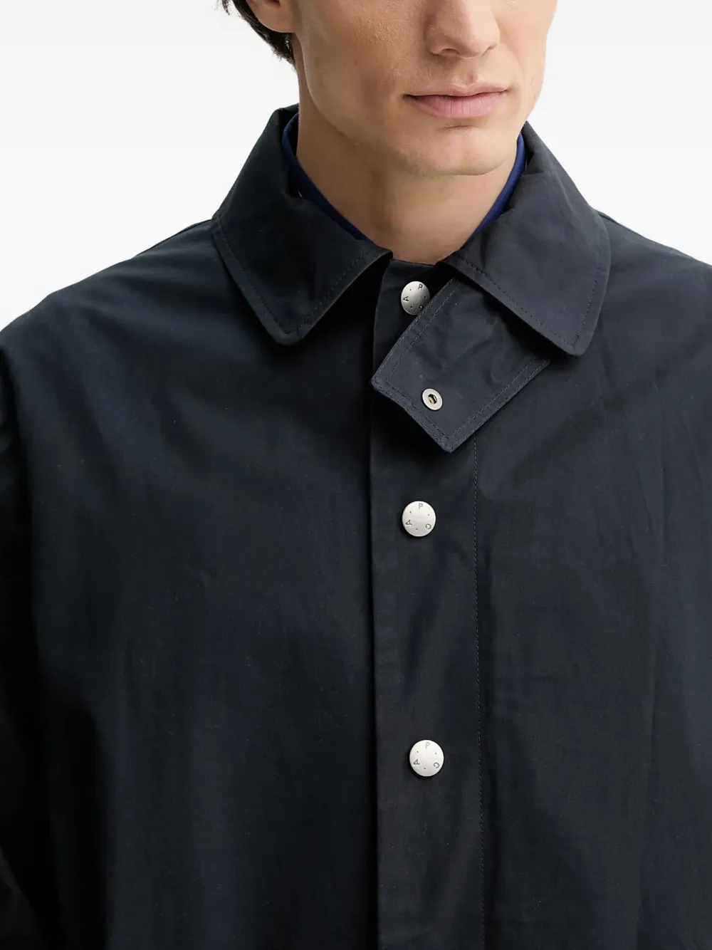 A.P.C. Cappotti lange jas met knoopsluiting Blauw