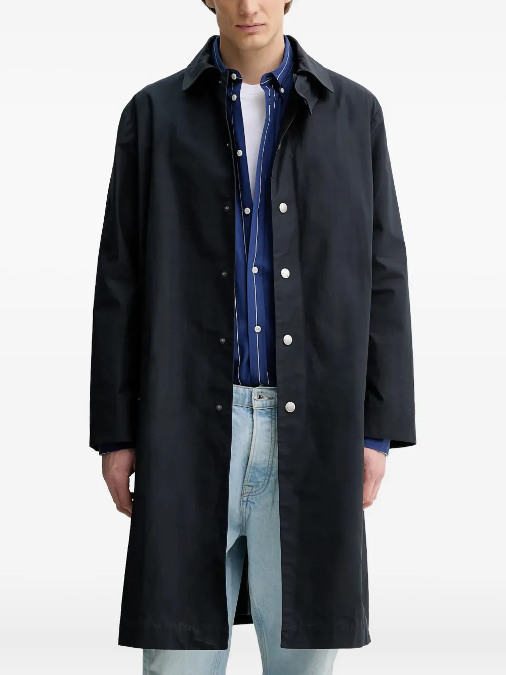 A.P.C. Cappotti lange jas met knoopsluiting Blauw