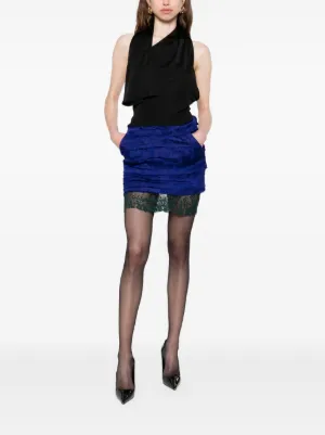 SAINT LAURENT ベルベットミニペンシルスカート Saint Laurent WINTER23《ペンシルスカート》ベルベット 直営店