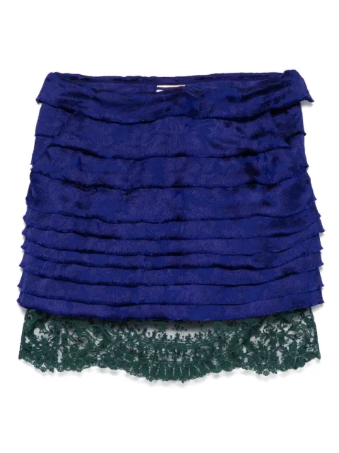 Saint Laurent Mini-jurk met jacquard en kant