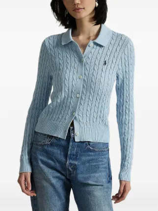Polo Ralph Lauren cable-knit Polo Cardigan | Blue | FARFETCH IL