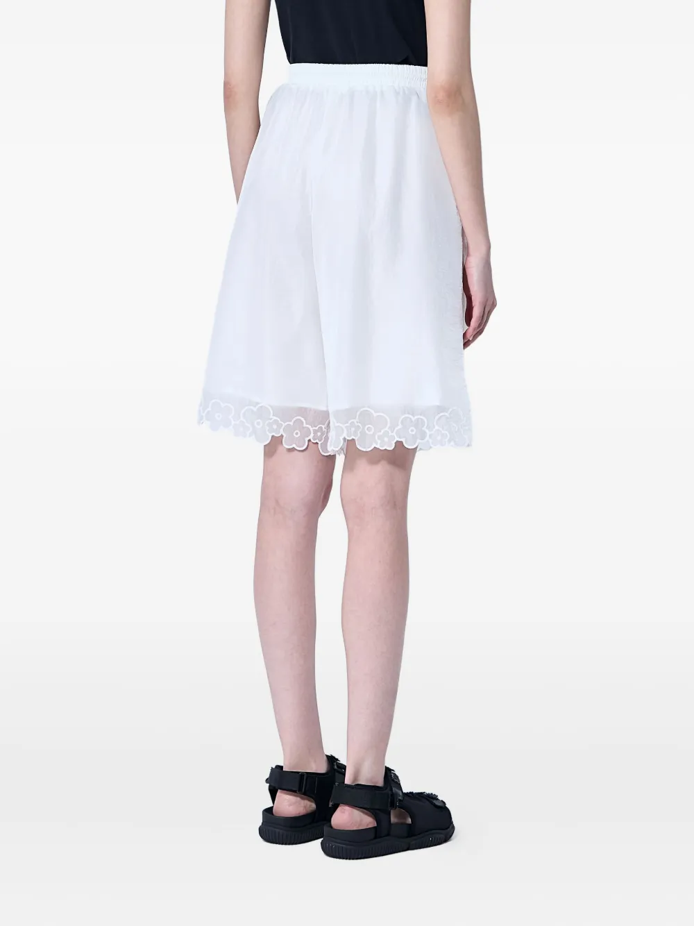 Cecilie Bahnsen Arya shorts met afwerking van kant Wit