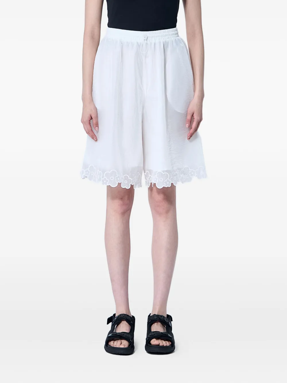 Cecilie Bahnsen Arya shorts met afwerking van kant Wit