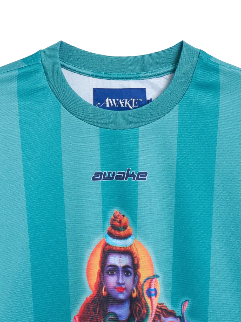 Awake NY Grafisch jersey T-shirt Blauw