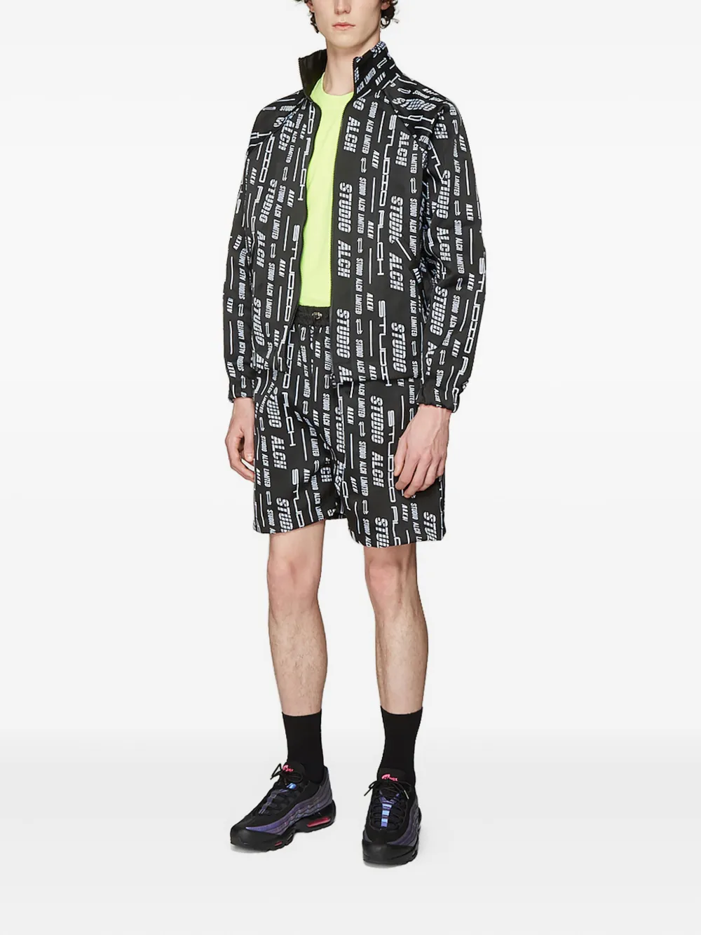 STUDIO ALCH logo-motif panelled track shorts Zwart