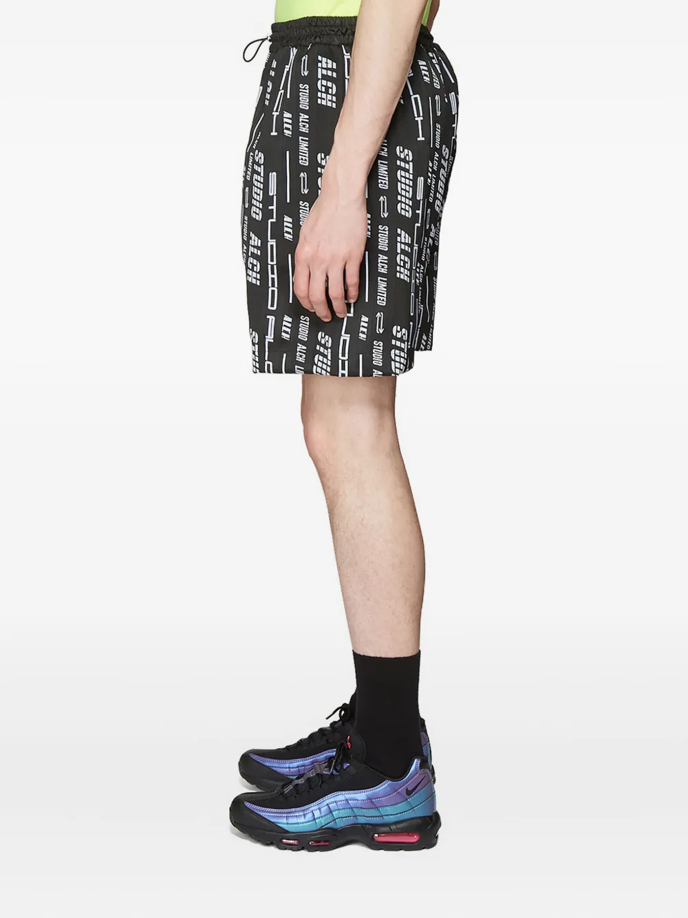 STUDIO ALCH logo-motif panelled track shorts Zwart