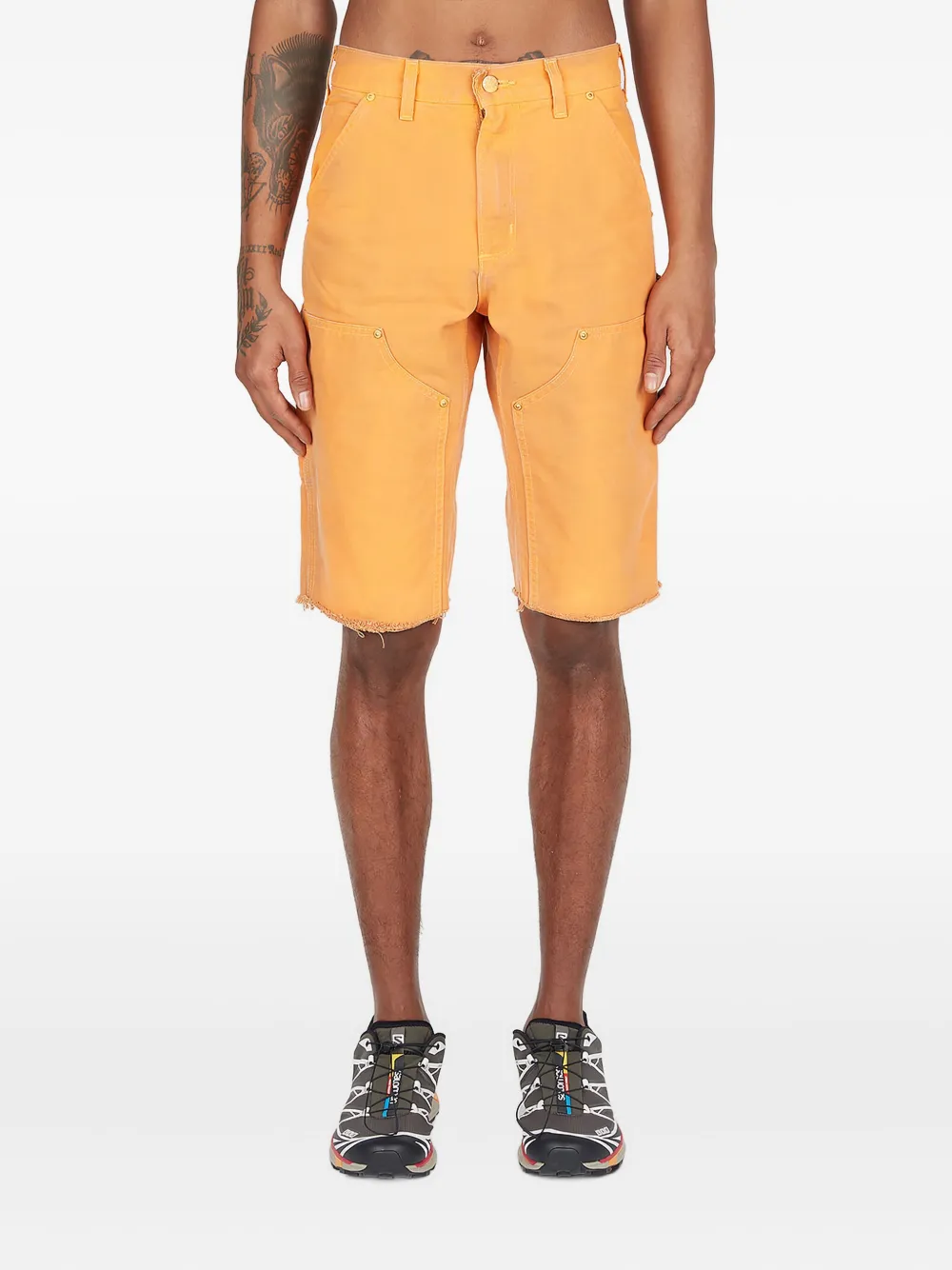 NOTSONORMAL Denim shorts met verwassen effect Oranje