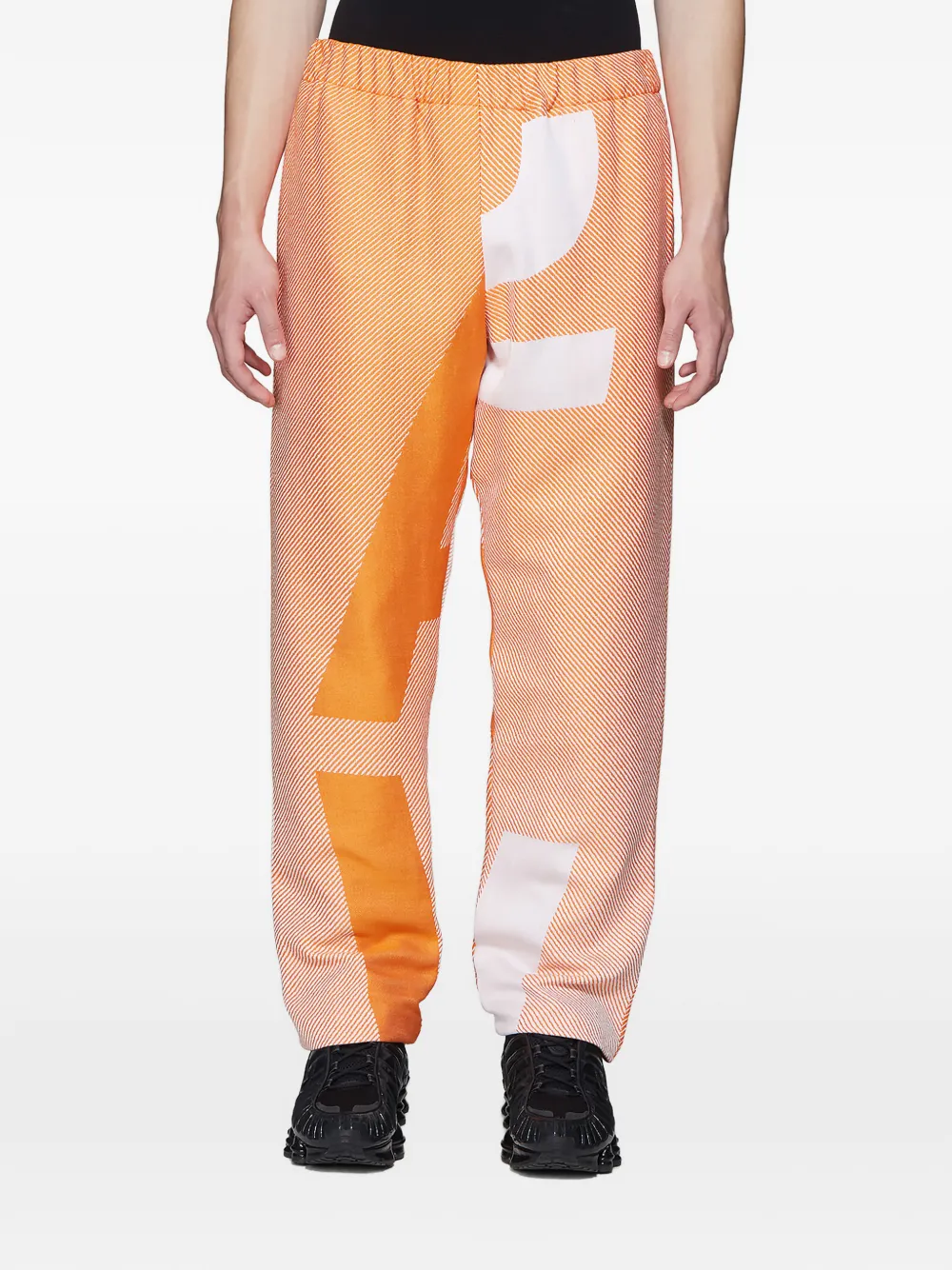 STUDIO ALCH Pantaloni a righe jacquard - Arancione