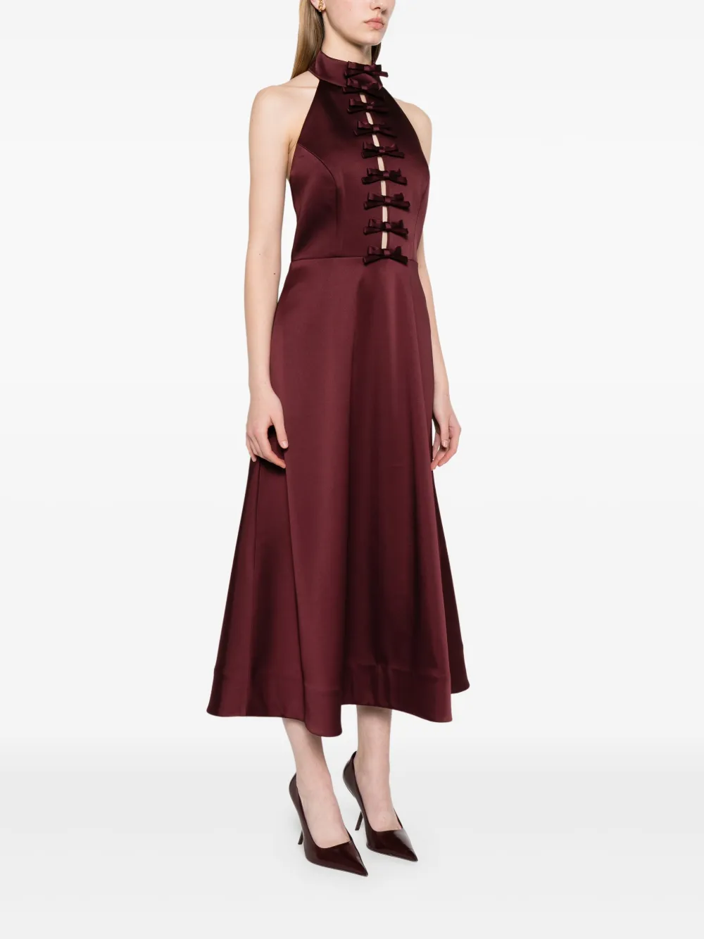 Rebecca Vallance Merlot midi-jurk Rood