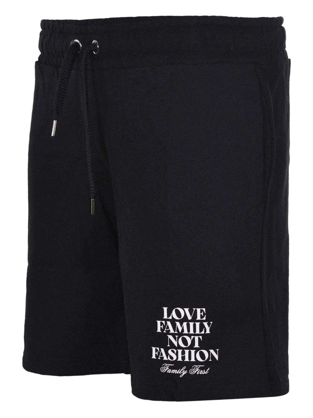 Family First Shorts met logoprint en trekkoord Zwart