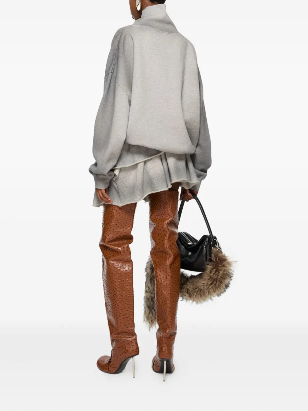 Acne Studios Drawstring Mini Skirt In Gray