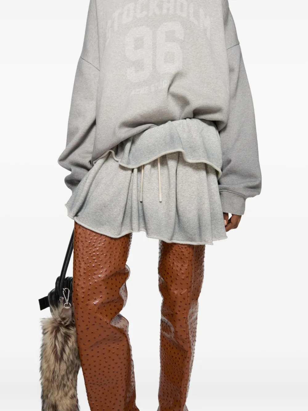 Acne Studios Drawstring Mini Skirt In Gray