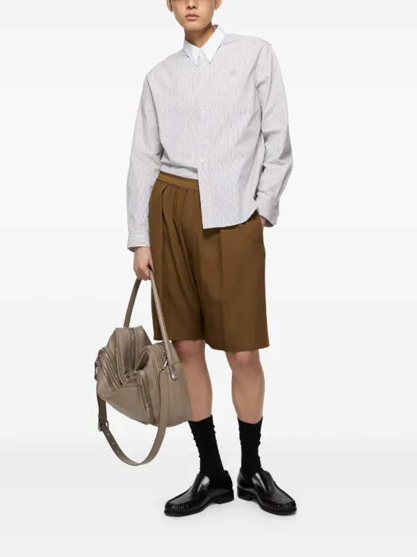 Acne Studios Pleated wide-leg Shorts | Brown | FARFETCH