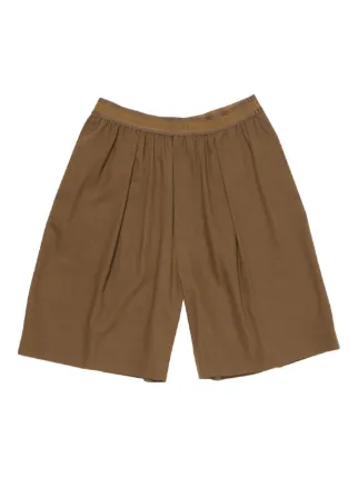Acne Studios Pleated wide-leg Shorts | Brown | FARFETCH JO
