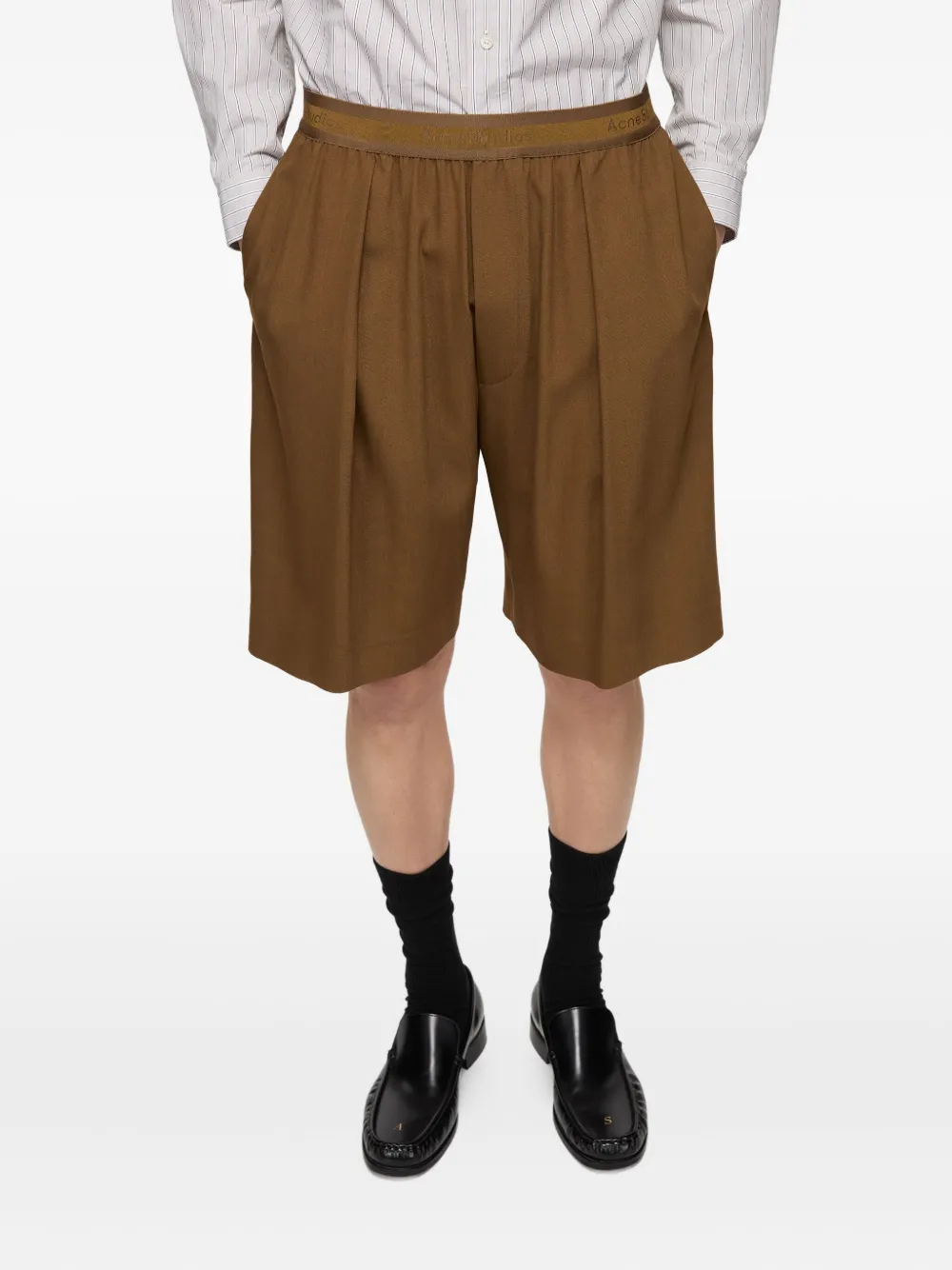 Acne Studios pleated wide-leg shorts Bruin