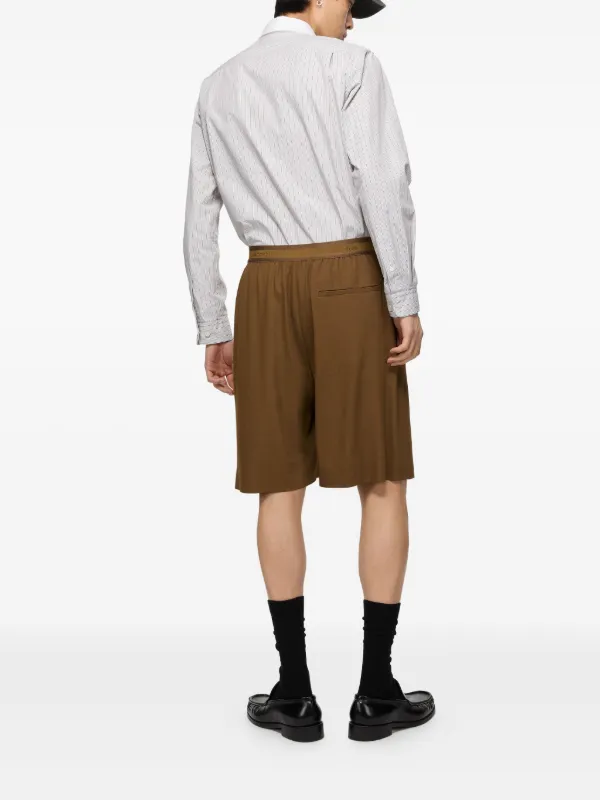 Acne Studios Pleated wide-leg Shorts | Brown | FARFETCH
