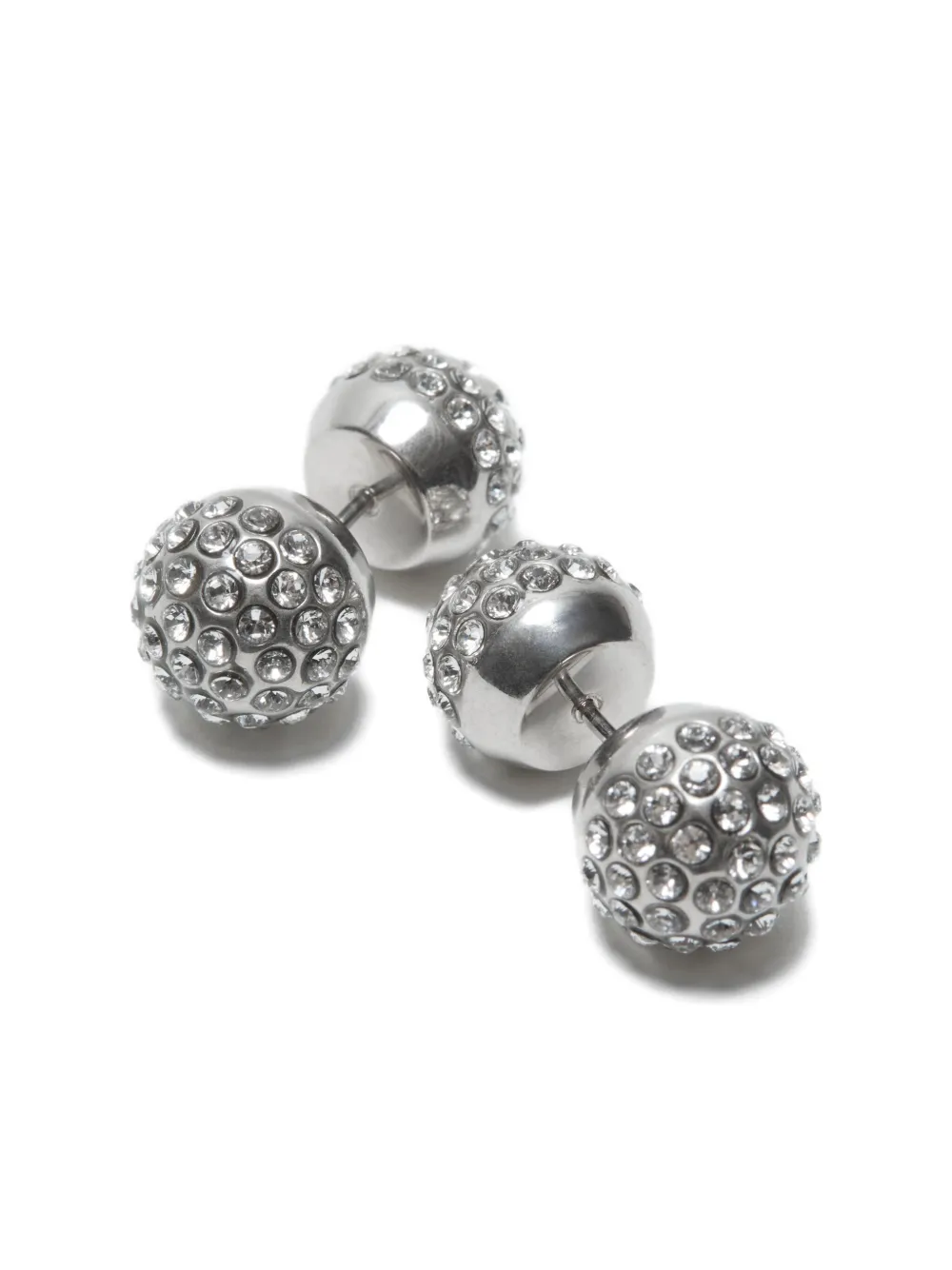 Acne Studios Crystal-embellished Ball Earrings In Metallic