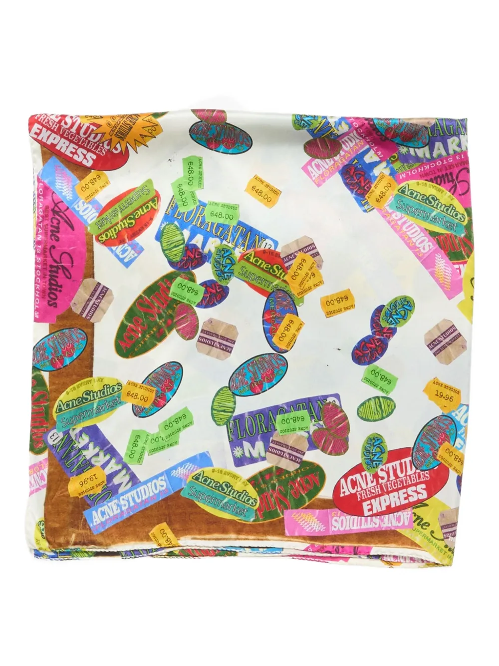 Acne Studios silk scarf - ホワイト Acne Studios silk scarf - ホワイト
