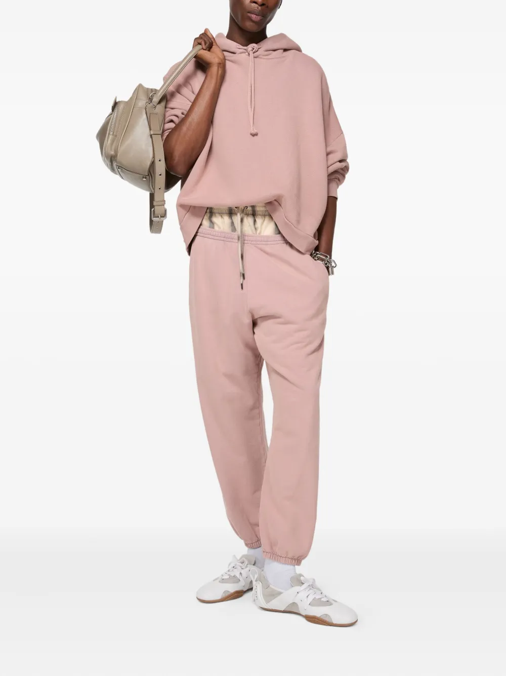 Acne Studios elasticated-cuff cotton track pants Paars