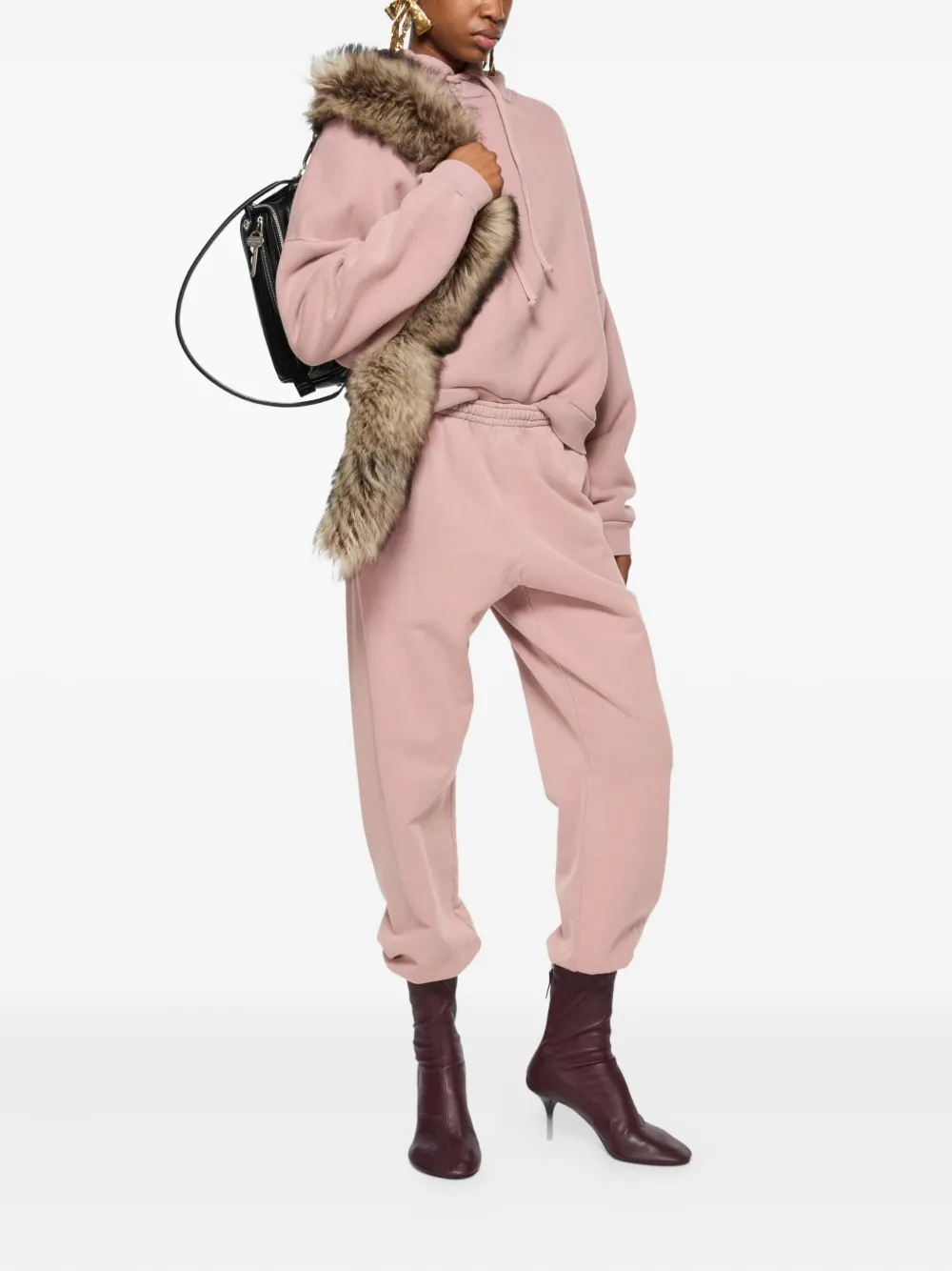Acne Studios elasticated-cuff cotton track pants Paars