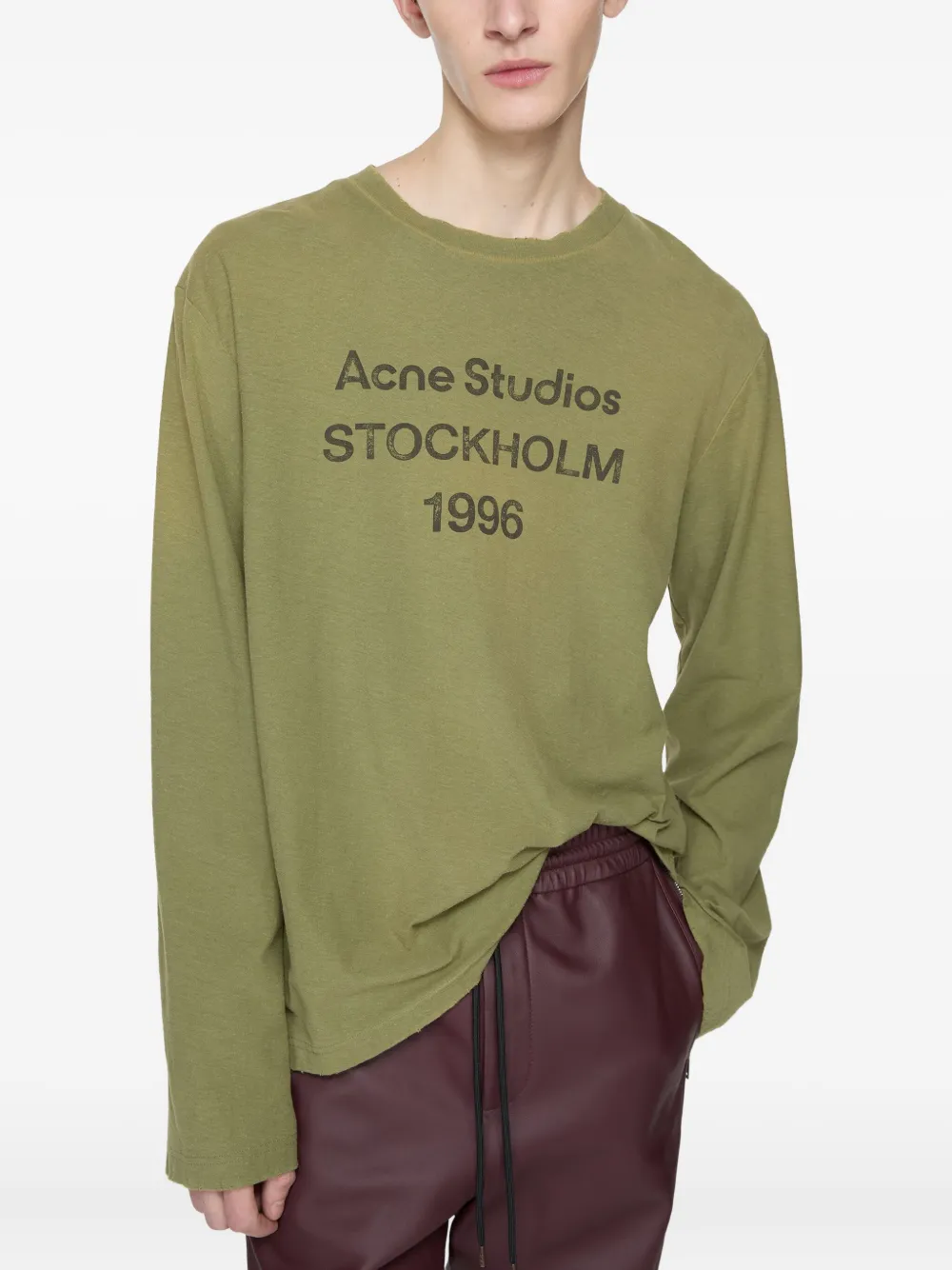 Acne Studios T-shirt met logoprint Groen
